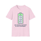 My Social Battery Is Cat-Powered T-Shirt
