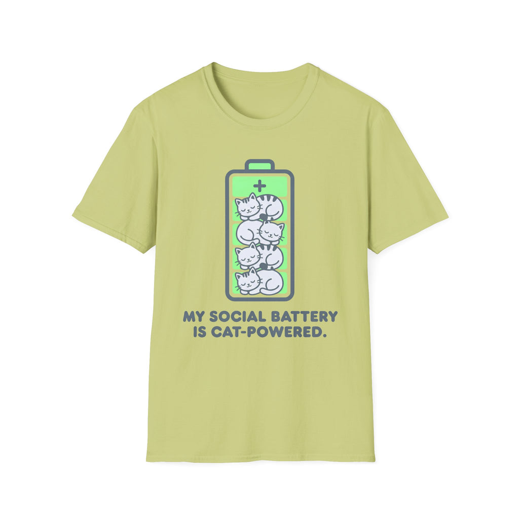 My Social Battery Is Cat-Powered T-Shirt
