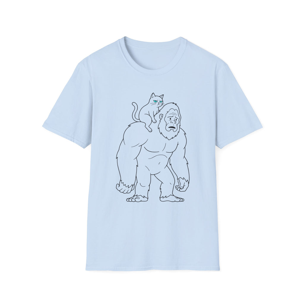 Cat Riding On Bigfoot T-Shirt