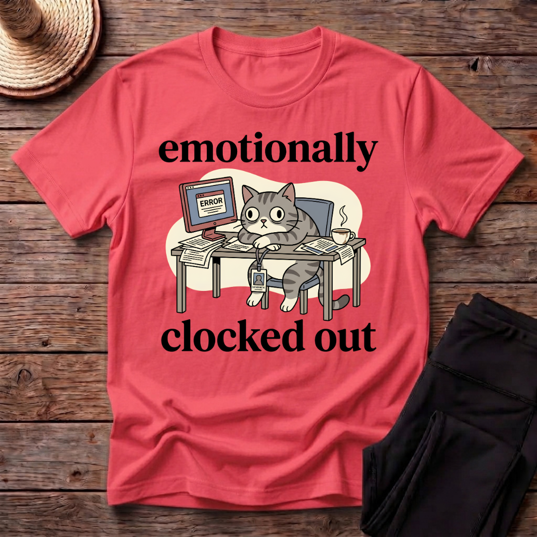 Emotionally Clocked Out Hissed T-Shirt