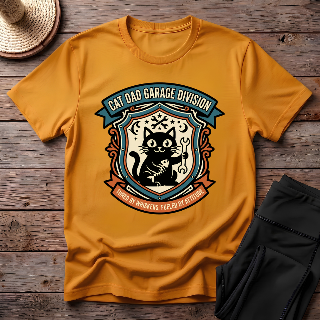 Cat Dad Garage Division T-Shirt