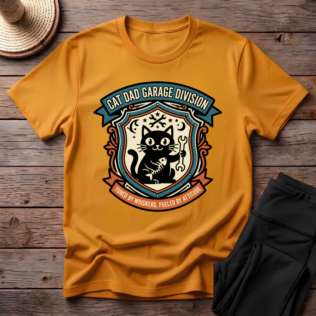 Cat Dad Garage Division T-Shirt