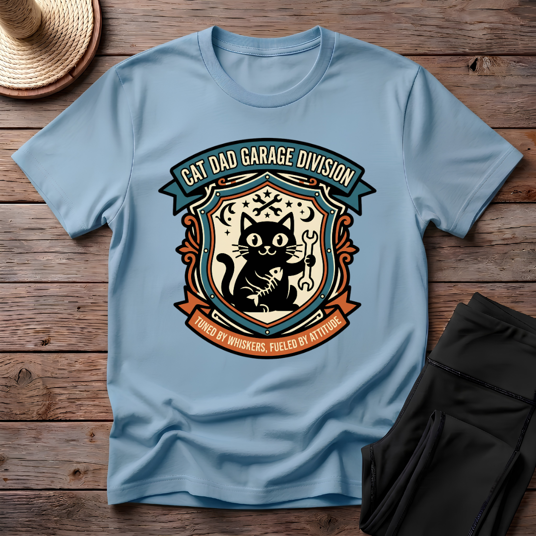 Cat Dad Garage Division T-Shirt