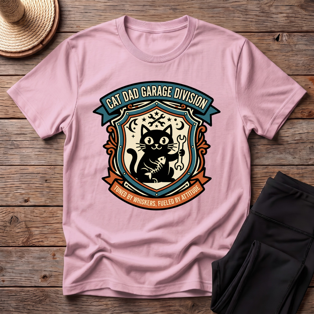 Cat Dad Garage Division T-Shirt