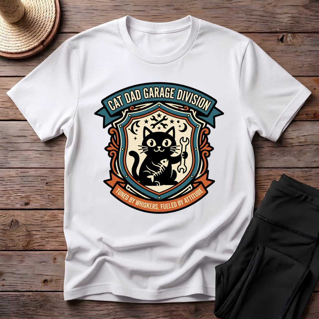 Cat Dad Garage Division T-Shirt