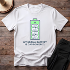 My Social Battery Is Cat-Powered T-Shirt